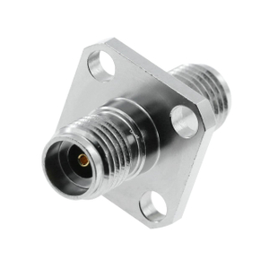 2.92 mm Jack To Jack 4-Hole Flange Adapter 50 OHM Straight Stainless Steel 