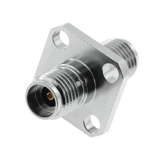 2.92 mm Jack To Jack 4-Hole Flange Adapter 50 OHM Straight Stainless Steel 