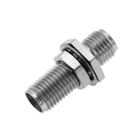 3.5 mm Jack To Jack Bulkhead Adapter 50 OHM Straight Stainless Steel 