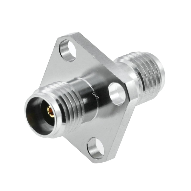 3.5 mm Jack To Jack Flange Adapter 50 OHM Straight Stainless Steel 