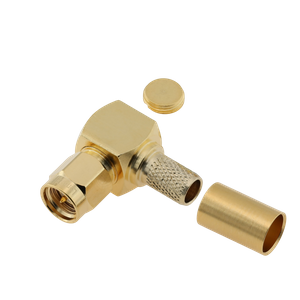 SMA Plug Connector Right Angle Crimping For LMR240 Cable