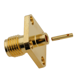 SMA Connector Female 4-hole Flange Solder For 141 Cable 