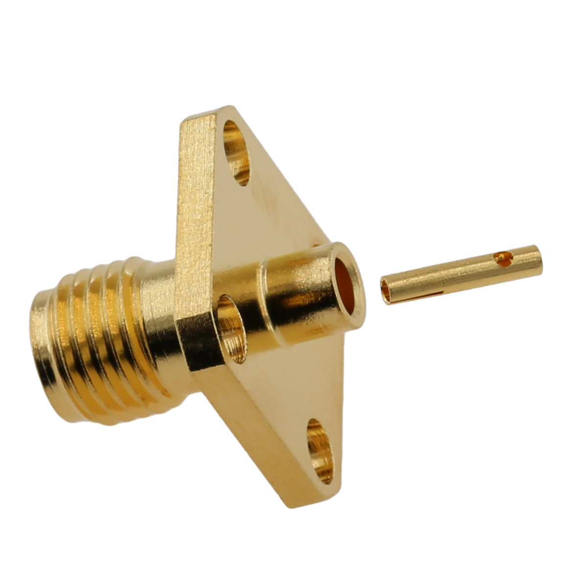 SMA Connector Female 4-hole Flange Solder For 141 Cable 
