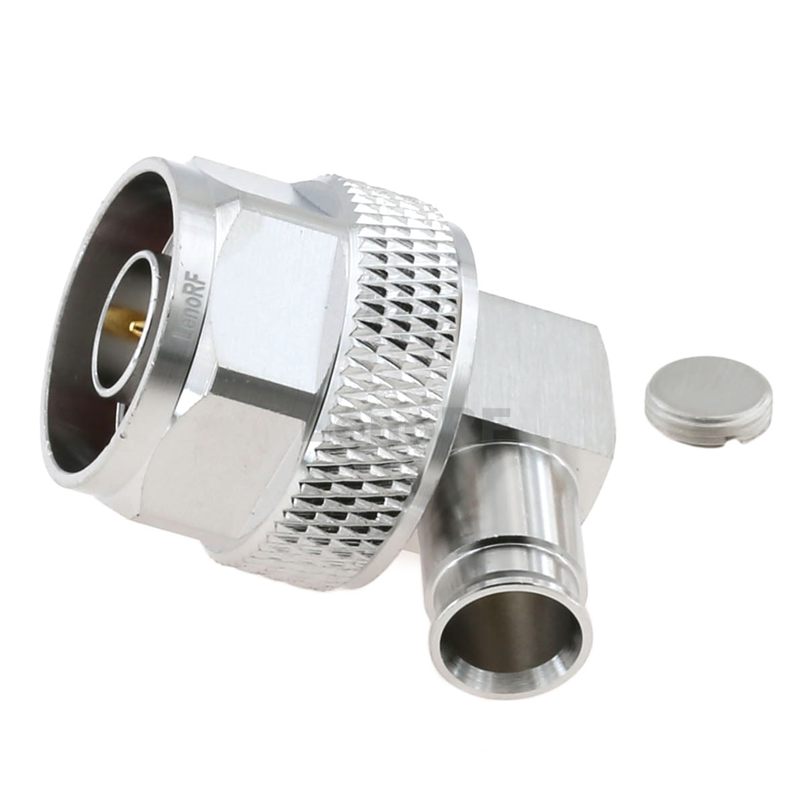Professional Type-N Connectors Plug Clamping Right Angle Brass Body For RG401 250 Cable 
