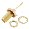 Ultra-low loss RP-SMA Female Bulkhead Brass Gold Plating For RG405, 086 Cable 