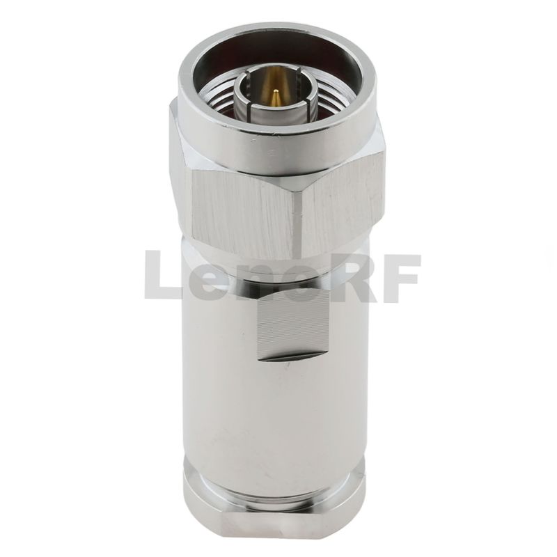 High Stability Type-N Connectors Plug Clamping Straight Brass Tri-metal Plating For RG8 LMR400 Cable 