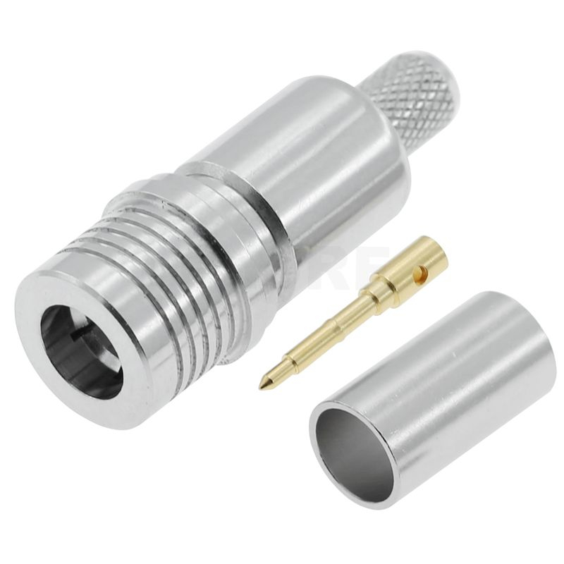 Low Loss QMA Male RF Connector Straight Crimping Brass Body Nickel Plated For RG316 RG174 Coaxial Cable
