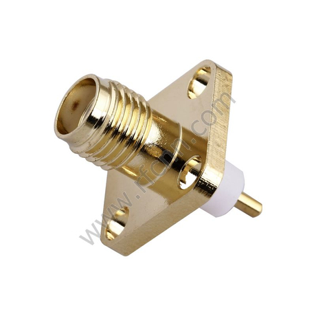 1pce N female with 4 holes flange deck PTFE solder RF connector 