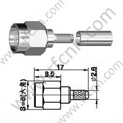 SMA Connector Male Crimp Straight For RG174 Cables