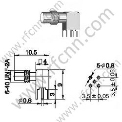 SSMC FEMALE RIGHT ANGLE FOR PCB RF Connector