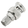 SMA Plug to BNC Plug Straight Stainless Steel Adapter 50 Ohm 
