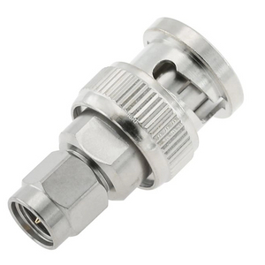 SMA Plug to BNC Plug Straight Stainless Steel Adapter 50 Ohm 