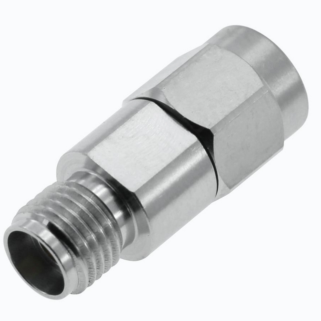 3.5 mm Plug To Jack Adapter 50 OHM Straight Stainless Steel 