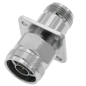 N Plug To Jack Straight Flange Mount Stainless Steel Adapter 