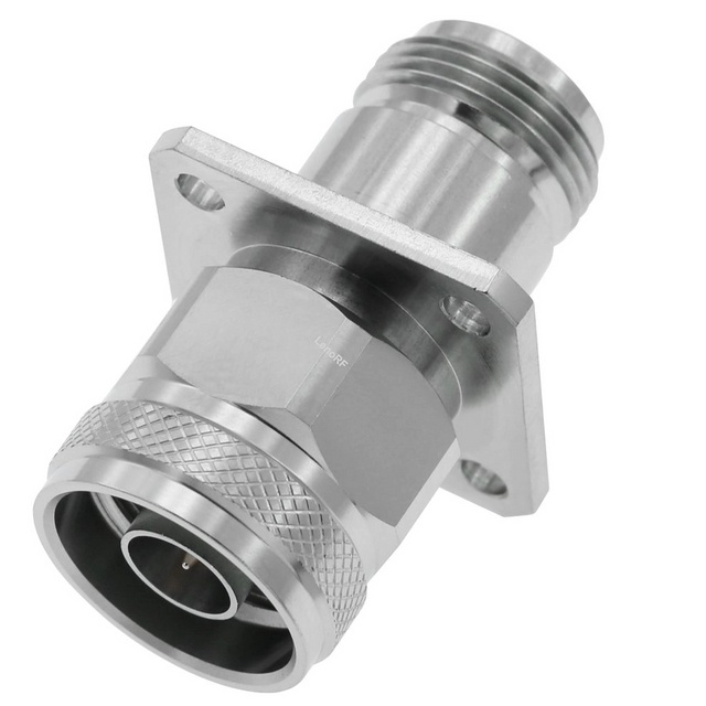 N Plug To Jack Straight Flange Mount Stainless Steel Adapter 
