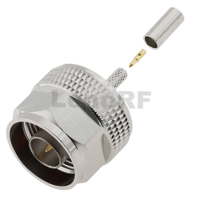 Type-N Connectors Plug Crimping Straight Brass Tri-metal Plating For RG316 RG174 Cable For Antenna