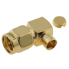 Ultra Low Loss SMA Male Connector Right Angle Soldering Body Gold Plated For RG402 086 Semi-Flexible Coaxial Cable