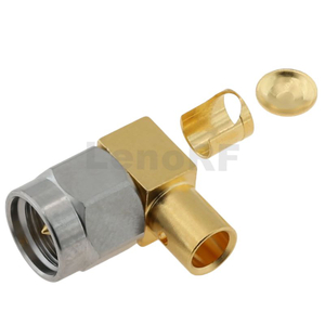 SMA Plug Stainless Steel Connector Solder Right Angle For Semi-Flexible,Semi-Rigid RG405 Cable 