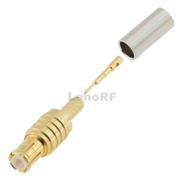 Ultra-low Loss MCX Connector Male Crimping Brass Gold Plating Straight For RG174 RG316 Cable