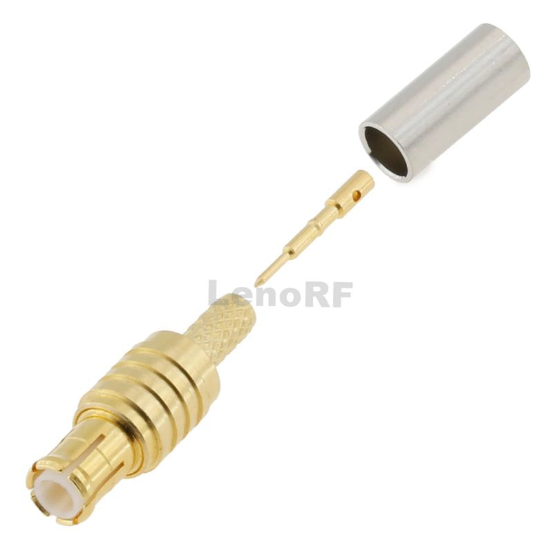 Ultra-low Loss MCX Connector Male Crimping Brass Gold Plating Straight For RG174 RG316 Cable