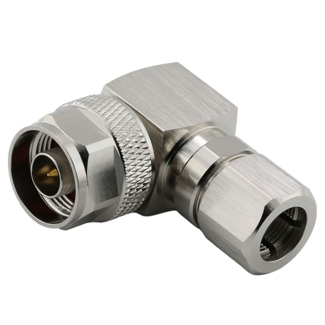 Type-N Male Connector Right Angle Clamping 4-Hole Flange For RG8 LMR400 Cable