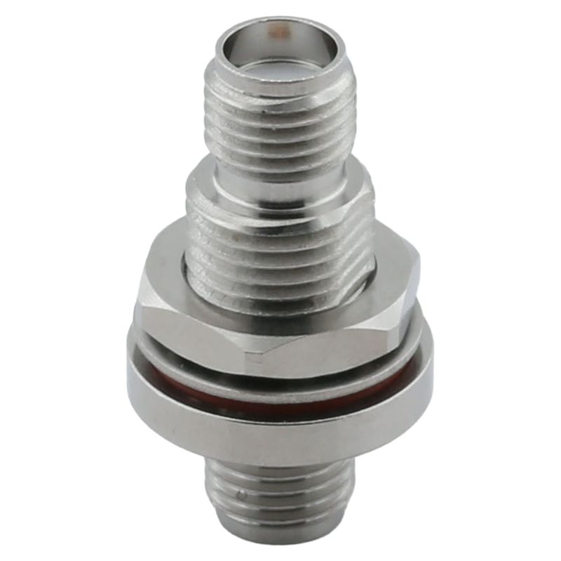 SMA Jack To Jack Straight Bulkhead Stainless Steel Adapter Low VSWR Test Class