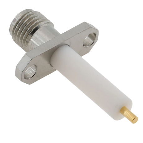 SMA Jack Connector Straight Flange For PCB - Stainless Steel