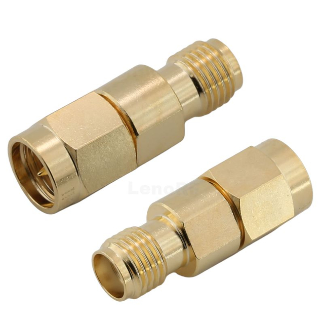 SMA Plug To Jack Straight Adapter Gold Plated