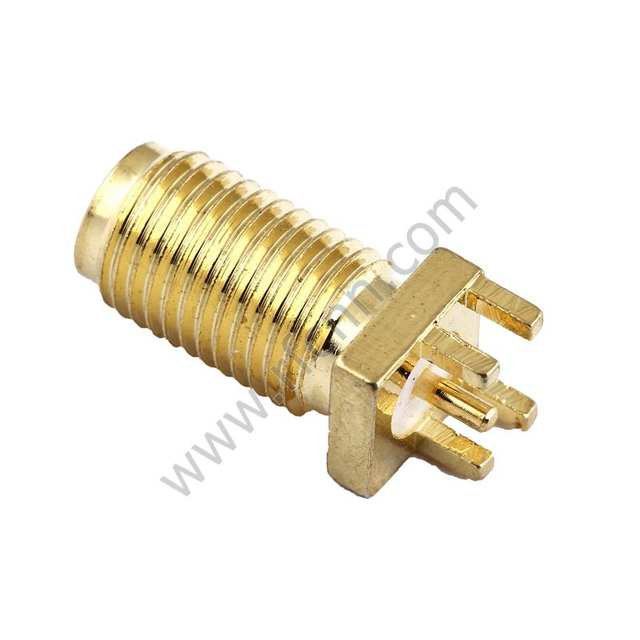 SMA Connectors Female Solder Straight For PCB Edge Mount