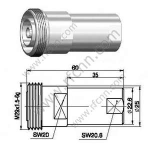 7/16 Female Clamping Connector For 1/2" Super Flexible Cable