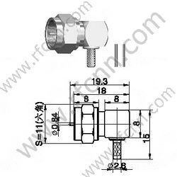 F Right Angle RF Connector for RG179
