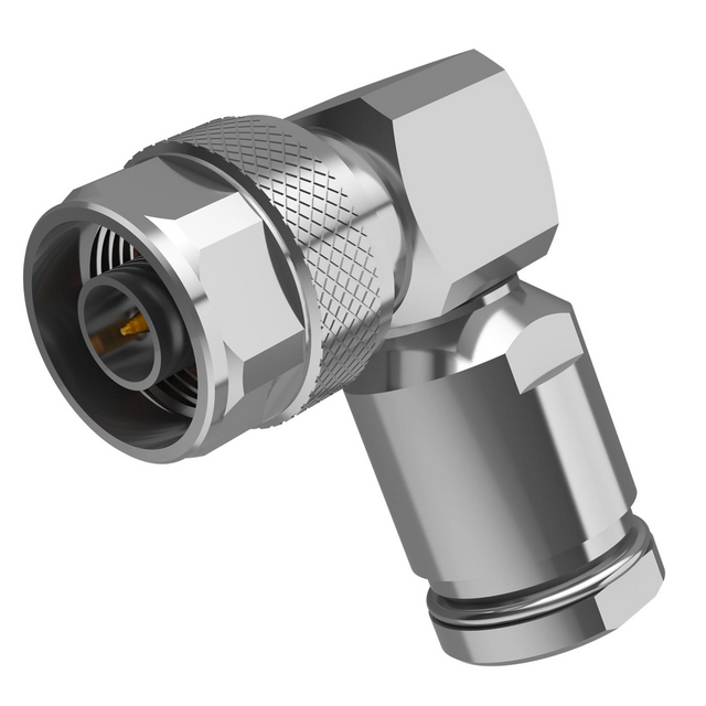 N Connectors Plug Clamping Right Angle For RG214 Coaxial Cable
