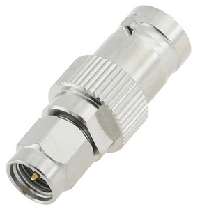 SMA Plug to BNC Jack Straight Stainless Steel Adapter 50 Ohm 