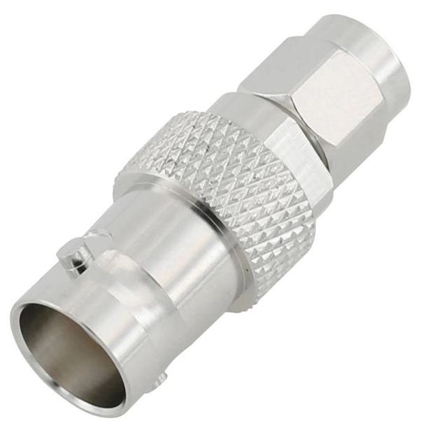 SMA Plug to BNC Jack Straight Adapter 50 Ohm 