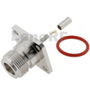 High Durable Type-N Female Connector Straight 4-Hole Flange Mounted Crimping For RG316 RG174 Cable 