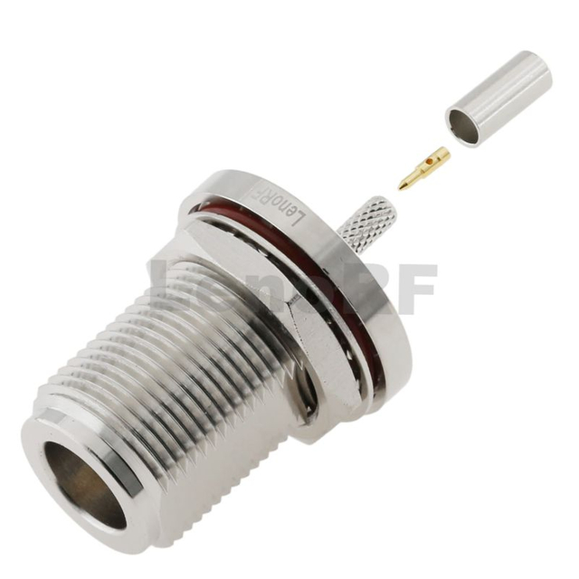 Reliable Type-N Female Connector Bulkhead Crimping For RG316 RG174 Cable For Radar