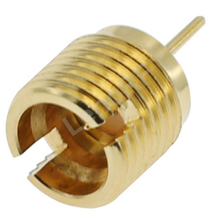 SMP Plug Connector Thread-in Straight For PCB , Gold Plating
