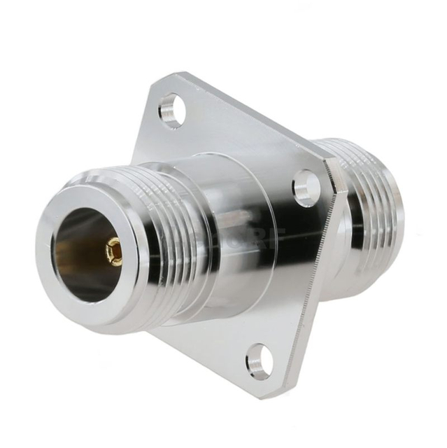 High Stability Type-N Female To Female 4-Hole Flange Mount Brass Body Adapter For RF Module 