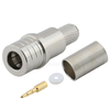 QMA Male RF Connector Straight Crimping Brass Body Nickel Plated For LMR240 Coaxial Cable