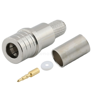 QMA Male RF Connector Straight Crimping Brass Body Nickel Plated For LMR240 Coaxial Cable