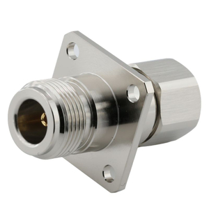 Type-N Female Connector Straight Clamping 4-Hole Flange For RG8 LMR400 Cable