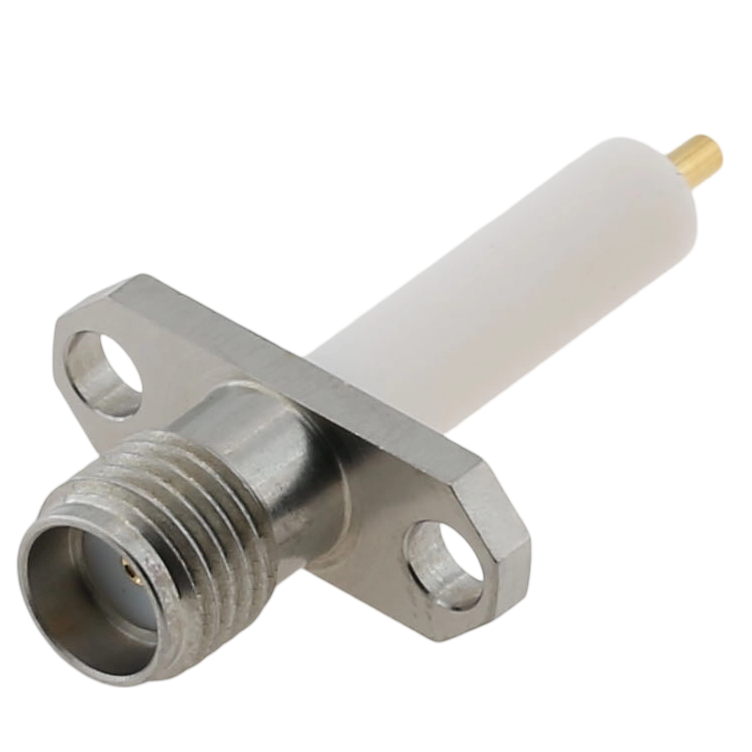SMA Jack Connector Straight Flange For PCB - Stainless Steel