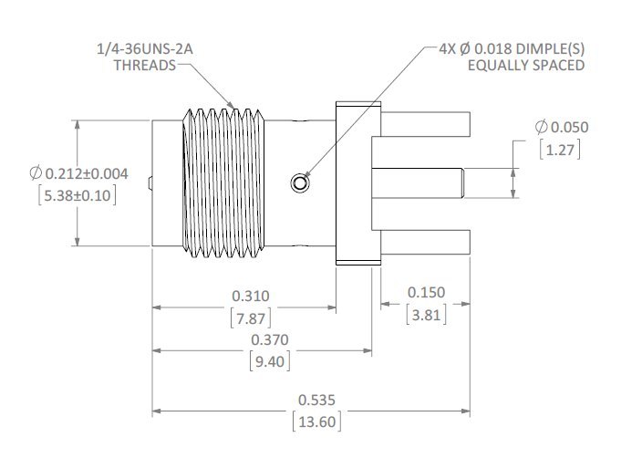 sma straight jack pcb