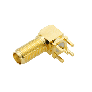 SMA Jack Connector Right Angle Bulkhead Through Hole For PCB 