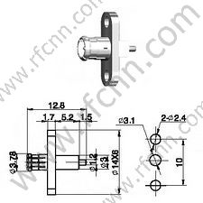MCX Male Solder Flange For Microstrip 