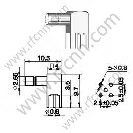SSMB FEMALE RIGHT ANGLE FOR PCB RF Connector
