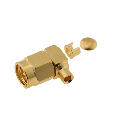 SMA Plug Stainless Steel Connector Solder Right Angle For RG405 Cable 