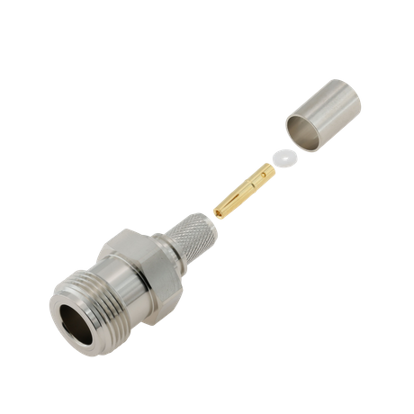 Type-N Female Connector Straight Crimping For LMR300 Cable 