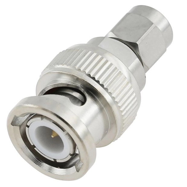 SMA Plug to BNC Plug Straight Stainless Steel Adapter 50 Ohm 