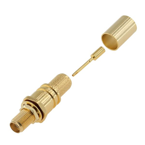 SMA Jack Connector Bulkhead Straight Crimping For LMR300 Cable
